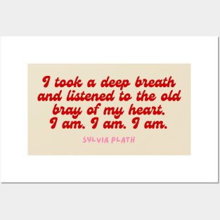 I am- Aesthetic Sylvia Plath quote retro Posters and Art